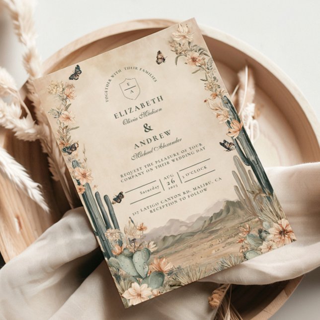 Desert Cactus Boho Wedding Invitation (Creator Uploaded)