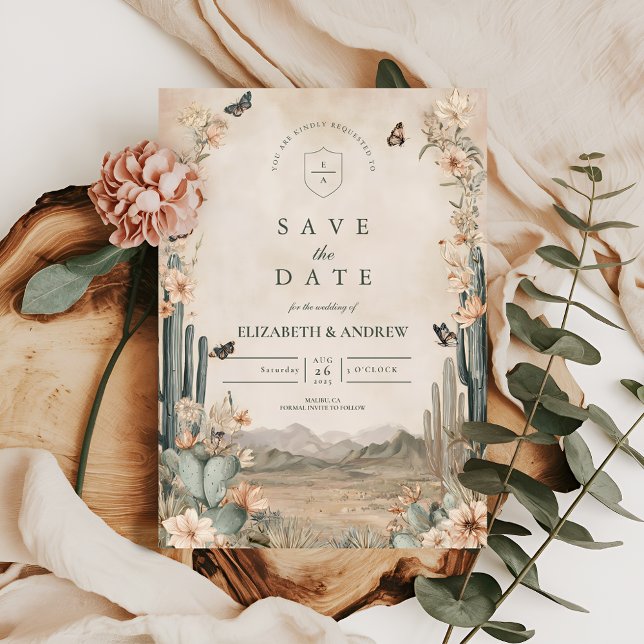 Desert Cactus Boho Wedding Save The Date (Creator Uploaded)
