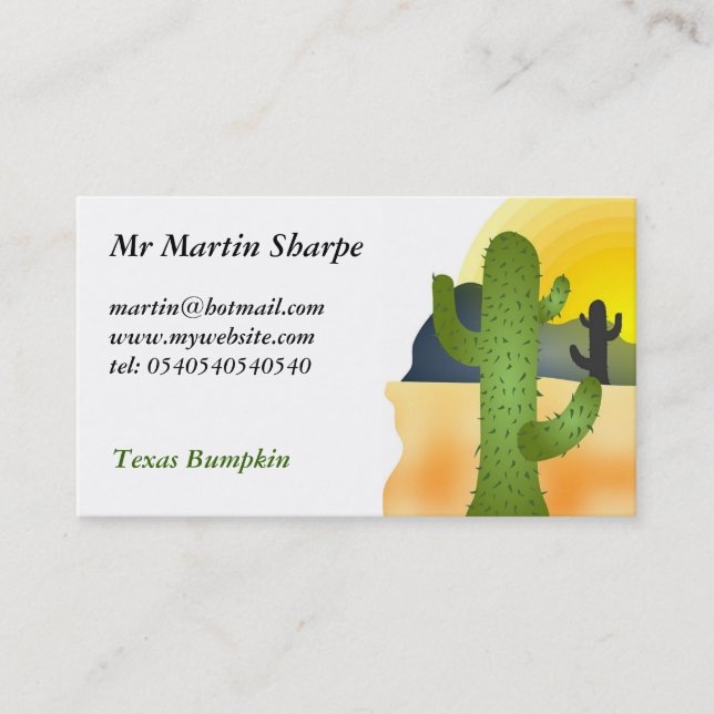 Desert Cactus Business Card (Front)