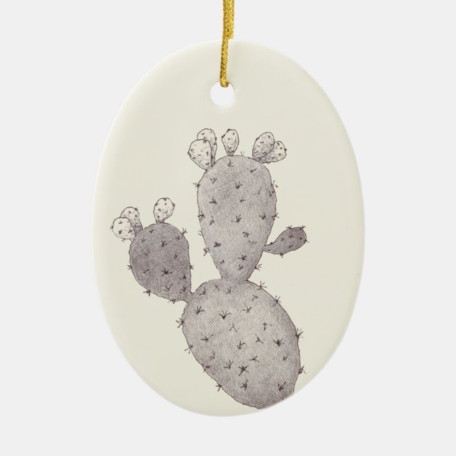 Desert Cactus Ceramic Tree Decoration (Front)