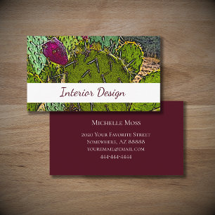Desert Cactus Colourful Succulent Interior Design Business Card