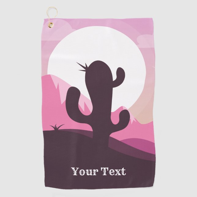 Desert Cactus custom text golf towel (Front)