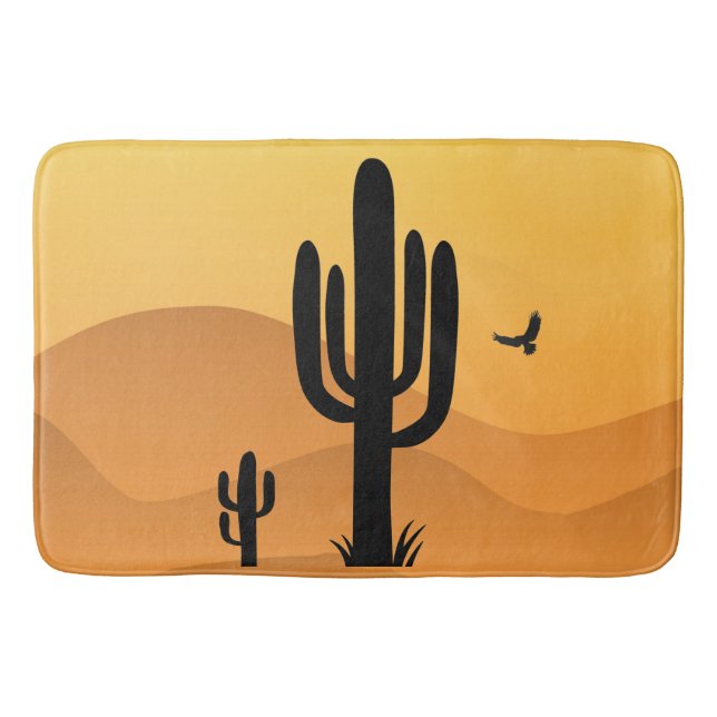 Desert Cactus Design Bath Mat (Front)