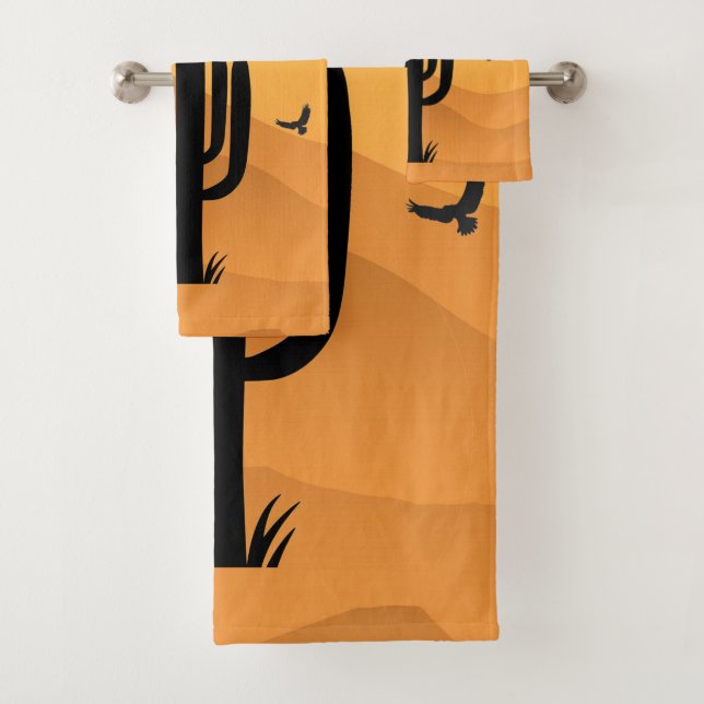 Desert Cactus Design Towel Set (Insitu)