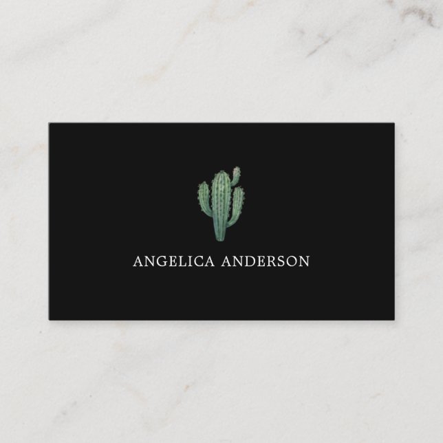 Desert Cactus Flower Business Card (Front)