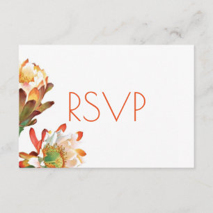 Desert Cactus Flower Wedding RSVP Card