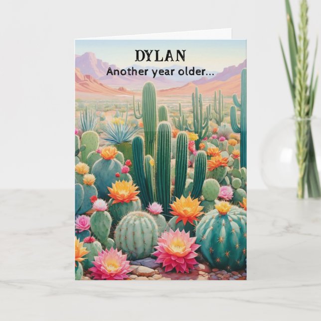 Desert Cactus Funny Personalised Birthday Card (Front)