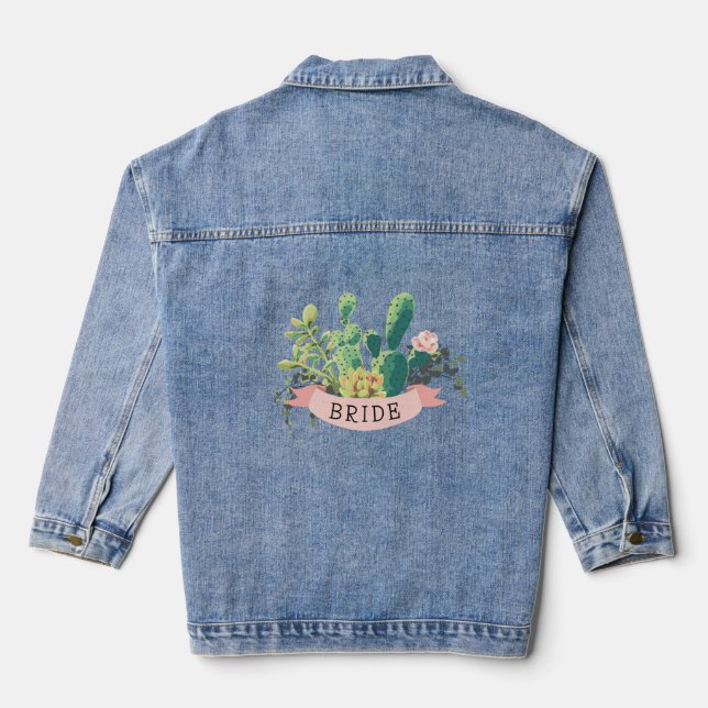 Desert Cactus Garden | Bride |  Denim Jacket (Back)