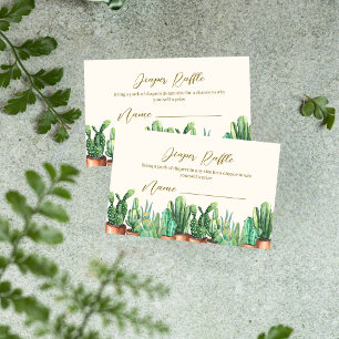 Desert Cactus Garden Diaper Raffle Baby Shower Enclosure Card