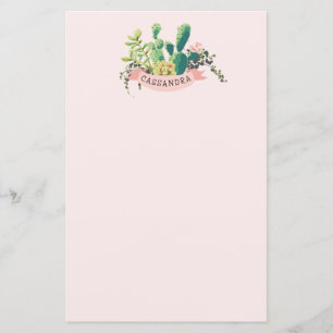 Desert Cactus Garden Personalised Stationery