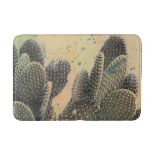Desert Cactus Green Splatter Bath Mat