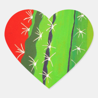 Desert Cactus Heart Sticker