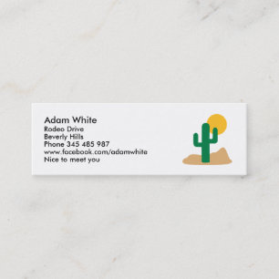 Desert cactus mini business card