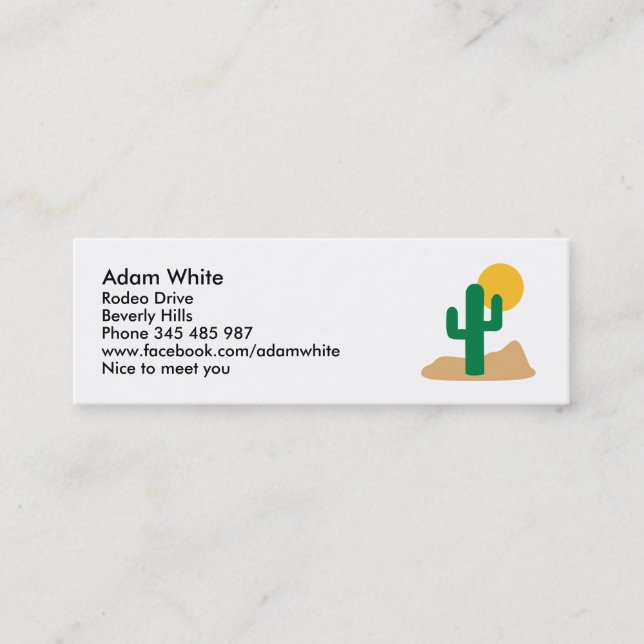 Desert cactus mini business card (Front)