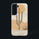 Desert Cactus Mirage Phone Case<br><div class="desc">A cactus under the golden sun stands peacefully in this clean desert illustration,  evoking warmth and solitude.</div>