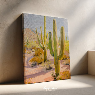 Desert Cactus Painting, Southwestern Wall Art