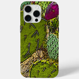 Desert Cactus Prickly Pear Decorative Digital Art  iPhone 15 Pro Max Case