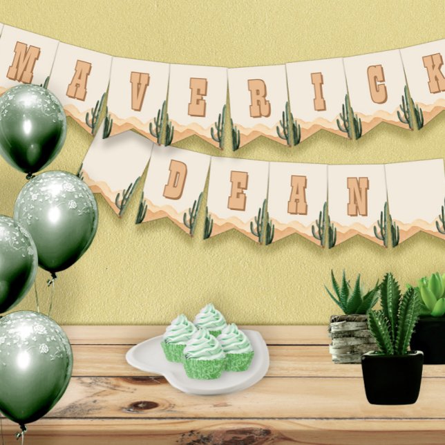 Desert Cactus Southwest Baby Shower, Birthday Name Bunting (Creator Uploaded)