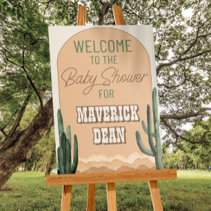 Desert Cactus Southwestern Baby Shower Welcome Poster
