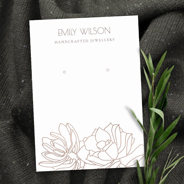 DESERT CACTUS SUCCULENT BLUSH PINK EARRING DISPLAY BUSINESS CARD (Creator Uploaded)