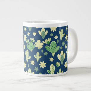 Desert Cactus & Succulent Pattern Large Coffee Mug