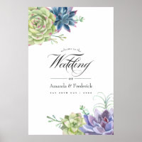 Desert Cactus Succulents Wedding Welcome