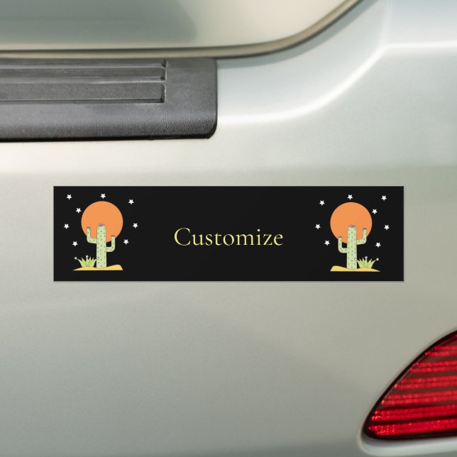 Desert Cactus Sun Thunder_Cove  Bumper Sticker (On Car)