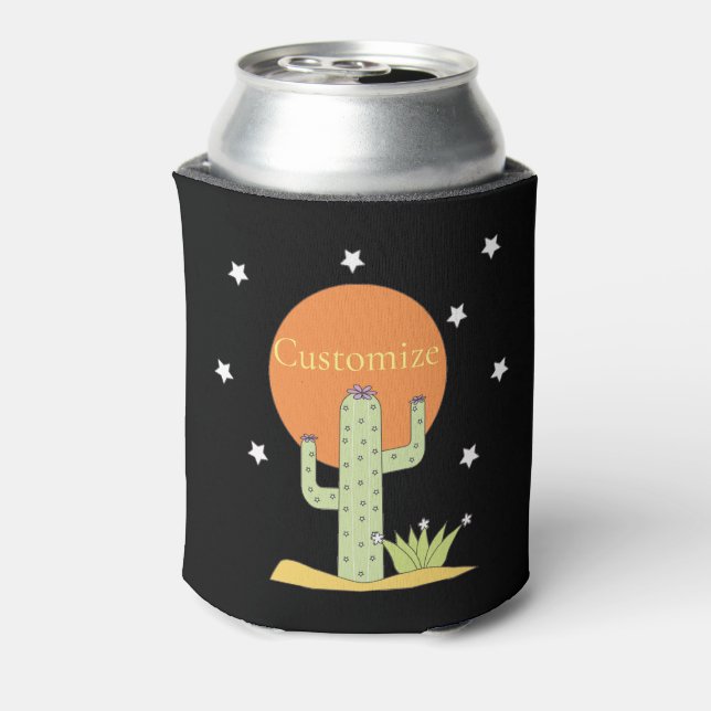 Desert Cactus Sun Thunder_Cove  Can Cooler (Can Back)