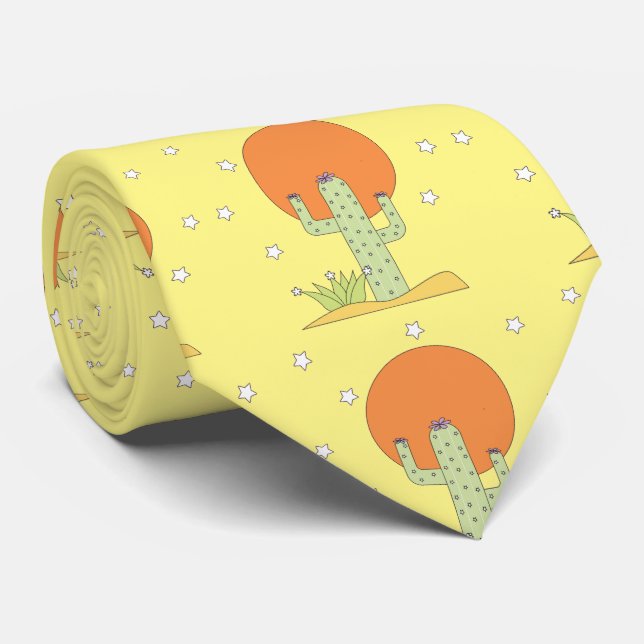 Desert Cactus Sun Thunder_Cove  Tie (Rolled)