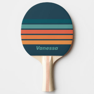 Desert Cactus Sunrise Across Striping with Name Ping Pong Paddle