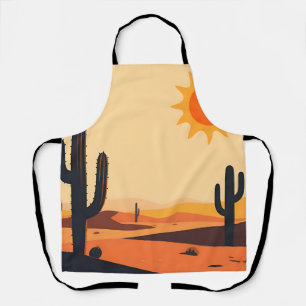 Desert Cactus Sunset Silhouette Apron