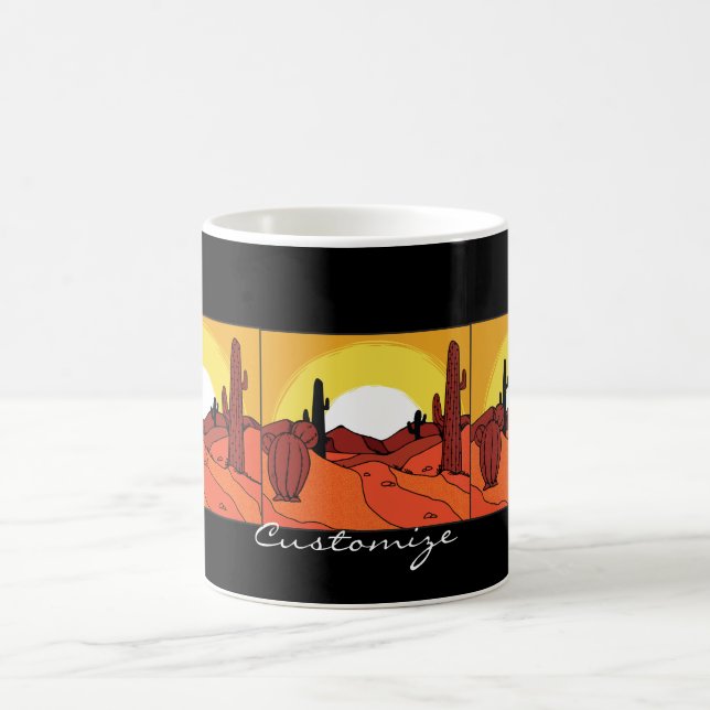 Desert Cactus Sunset Thunder_Cove Coffee Mug (Center)