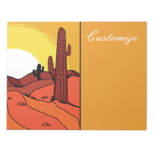Desert Cactus Sunset Thunder_Cove Notepad