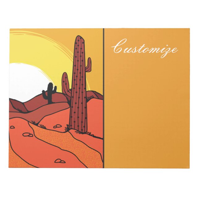 Desert Cactus Sunset Thunder_Cove Notepad (Front)