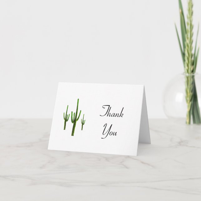 Desert Cactus Thank You Greeting Card (Front)