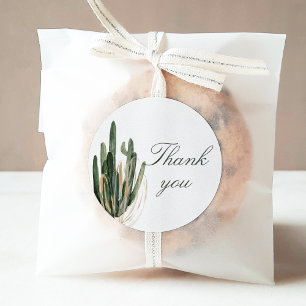 Desert Cactus Thank You Sticker 1.5 inch