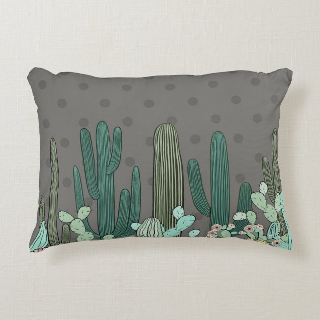 Desert Cactus Throw Pillow (Front)