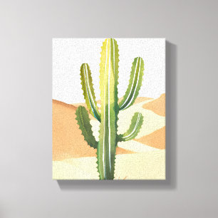 Desert Cactus   Watercolor Green Cacti Canvas Print