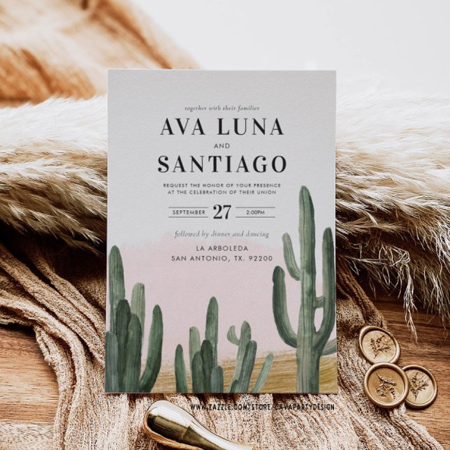 Desert Cactus Wedding Invitation (Creator Uploaded)