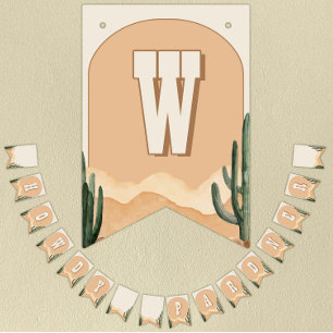 Desert Cactus Western Birthday, Baby Shower Cowboy Bunting