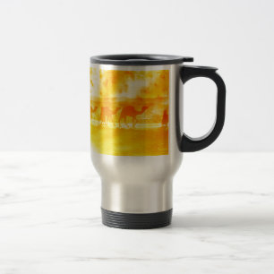 Desert Camel Caravan Sunburst Aluminium Travel Mug