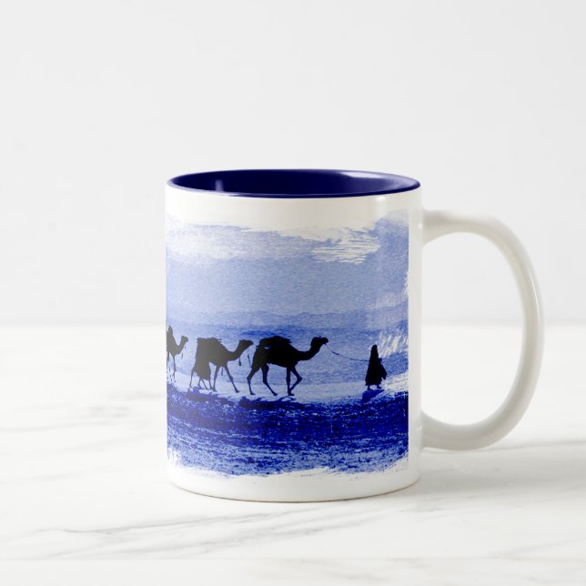 Desert Camel Caravan Sunburst Ceramic Mug (Right)