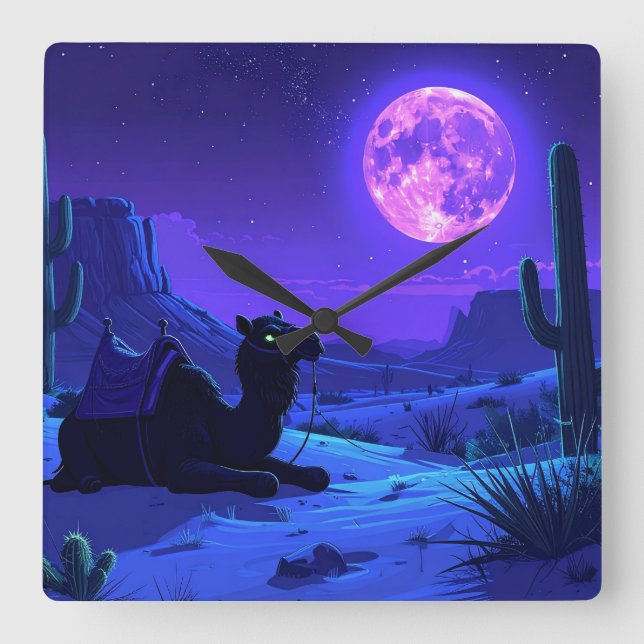 Desert Camel Mousepad Square Wall Clock (Front)