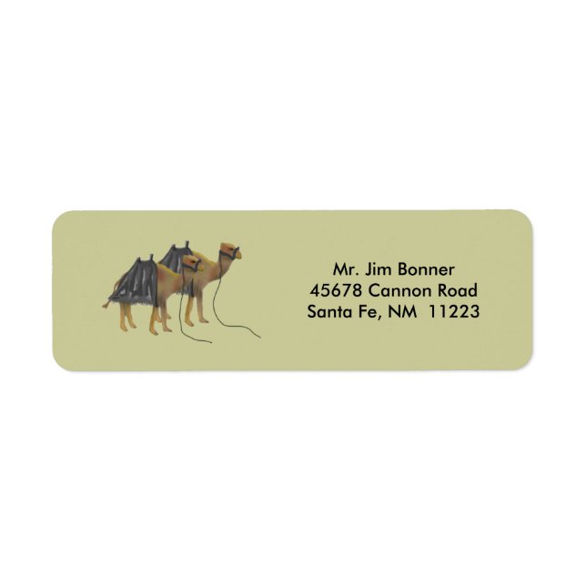 Desert Camels Return Address Labels (Front)