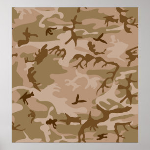 Desert Camo - Brown Camouflage Poster
