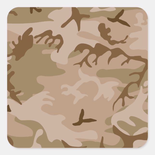 Desert Camo - Brown Camouflage Square Sticker (Front)