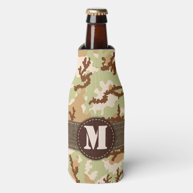 Desert camouflage bottle cooler (Bottle Front)