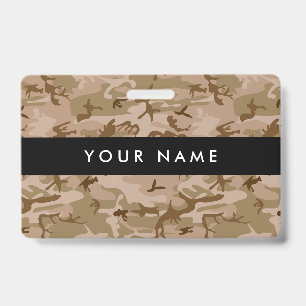 Desert Camouflage, Brown Camo, Military, Army ID Badge
