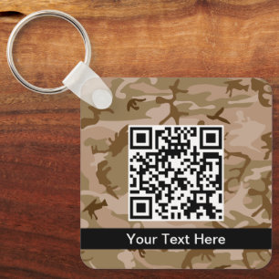 Desert Camouflage, Brown Camo, Military, Army Key Ring