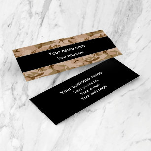 Desert Camouflage, Brown Camo, Military, Army Mini Business Card